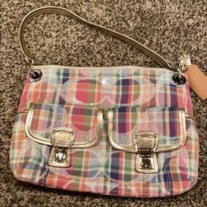 multi color coach shoulder bag